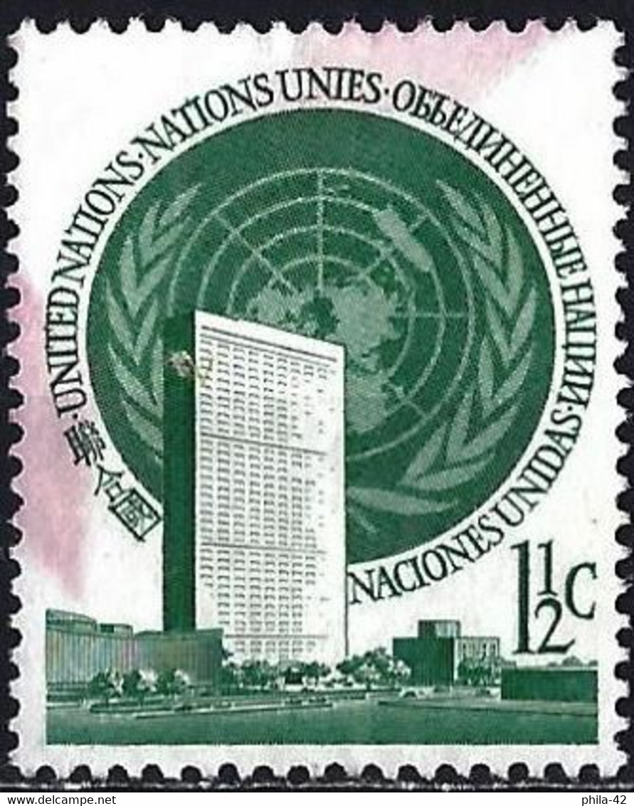 United Nations (New York) 1951 - Mi 2 - YT 2 ( UN Symbol With Building ) - Usati