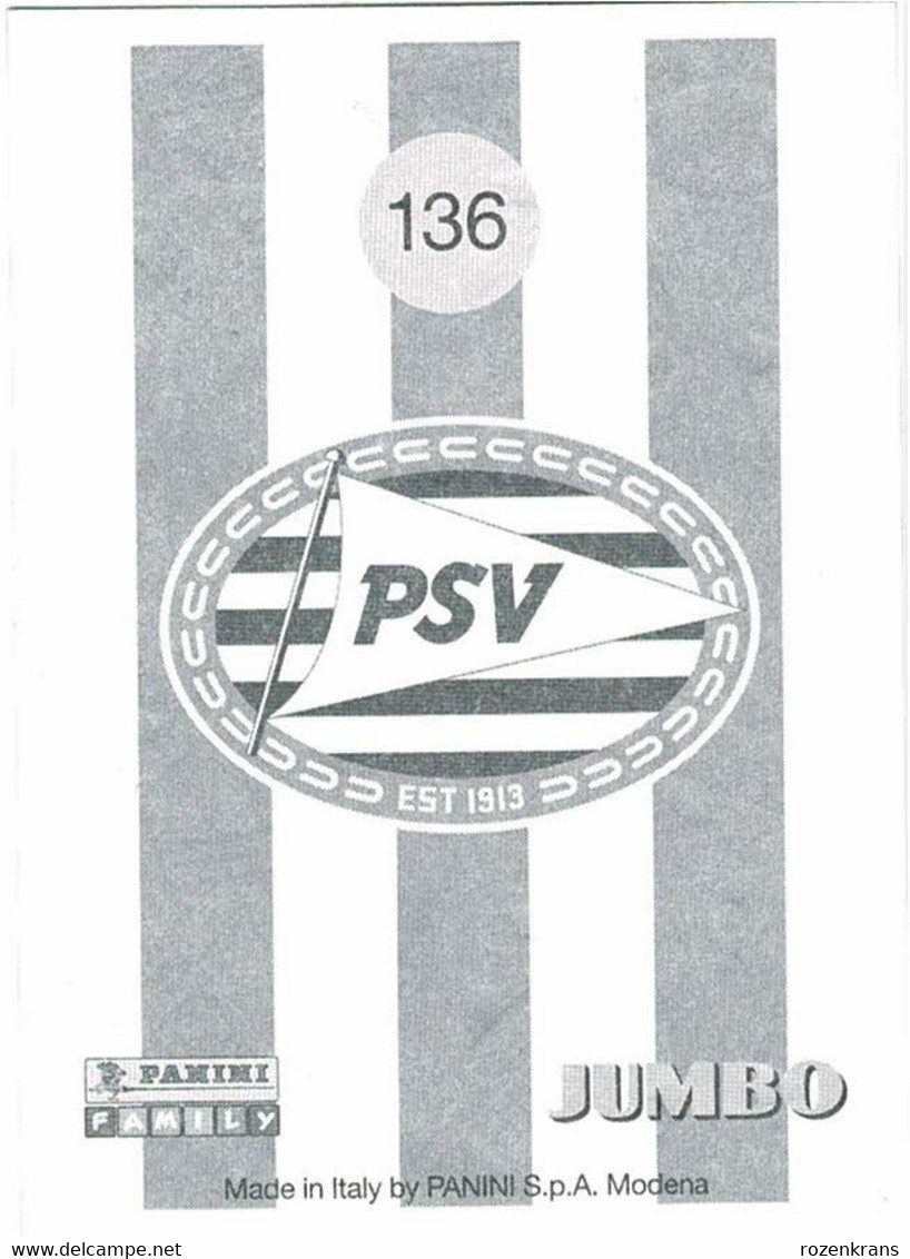 Panini & Jumbo Football Voetbal Nederland Album PSV Eindhoven Nr. 136 Phillip Cocu - Edición  Holandesa