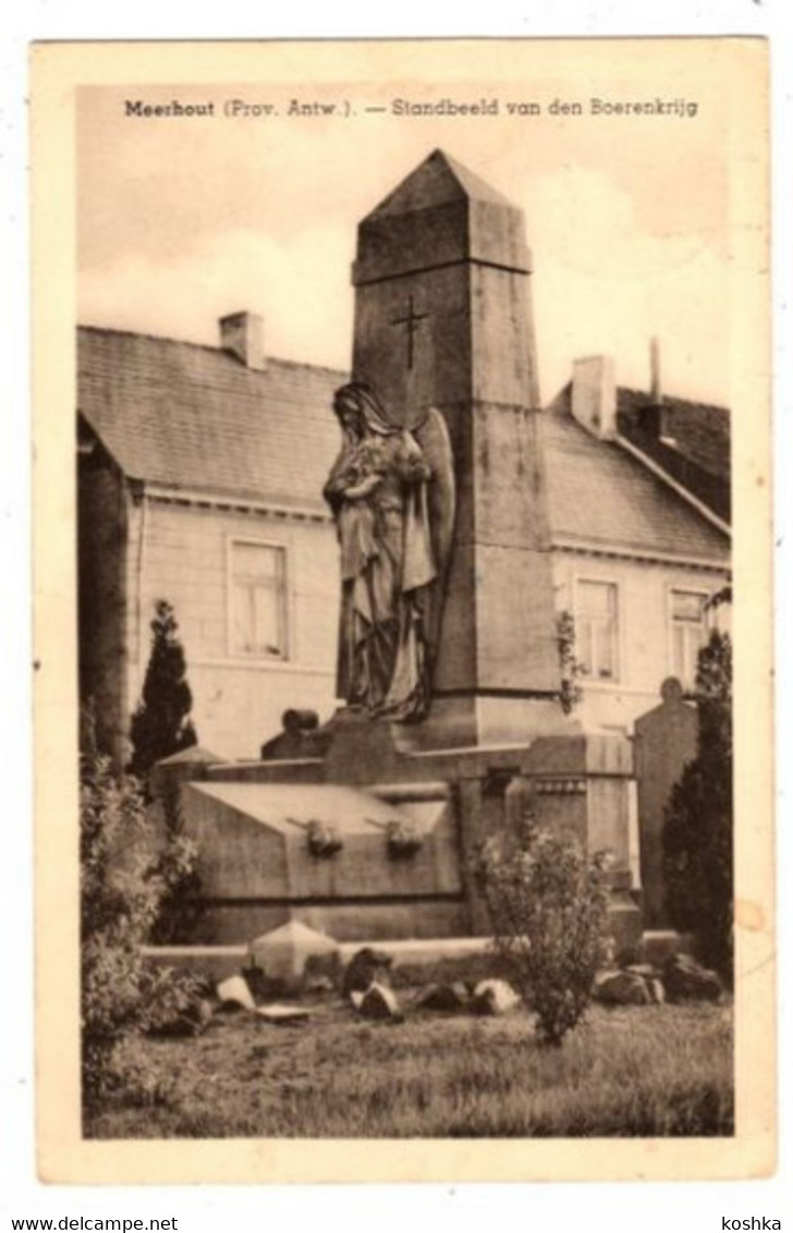 MEERHOUT - Standbeeld Van Den Boerenkrijg - Verzonden 1933 - Uitgave Wouters - Meerhout