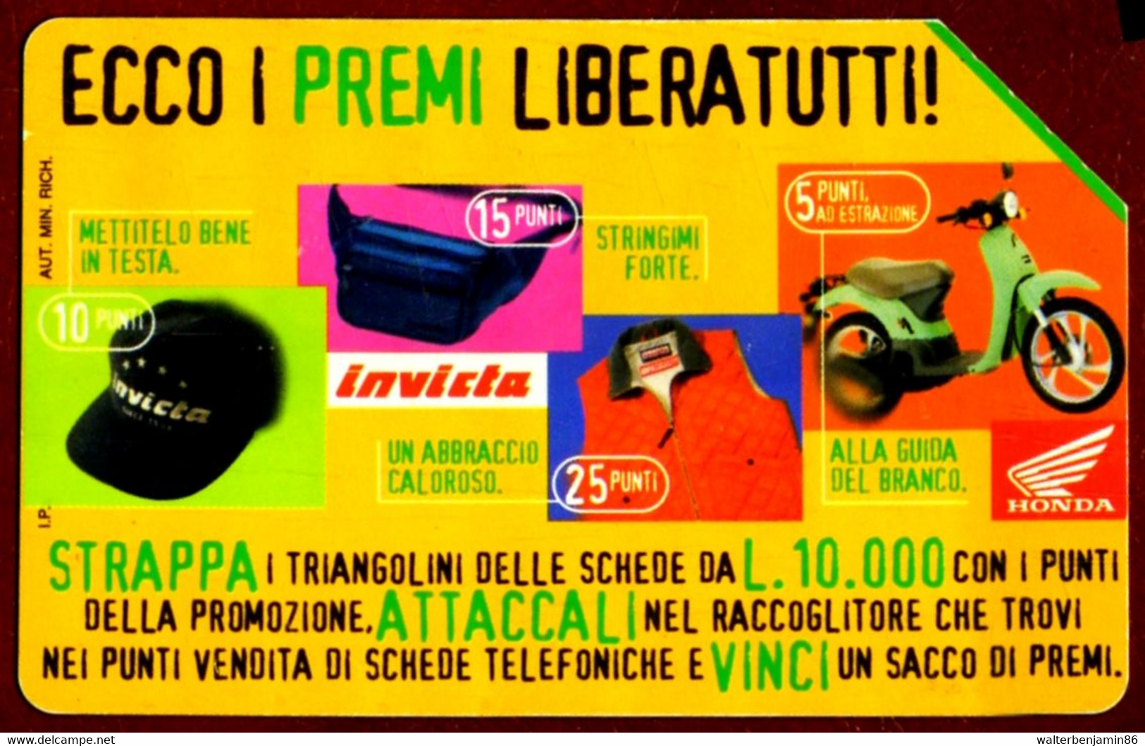 G 832 C&C 2907 SCHEDA USATA LA 10 VINCE ECCO I PREMI VARIANTE VIRGOLA ROSSA - Errori & Varietà