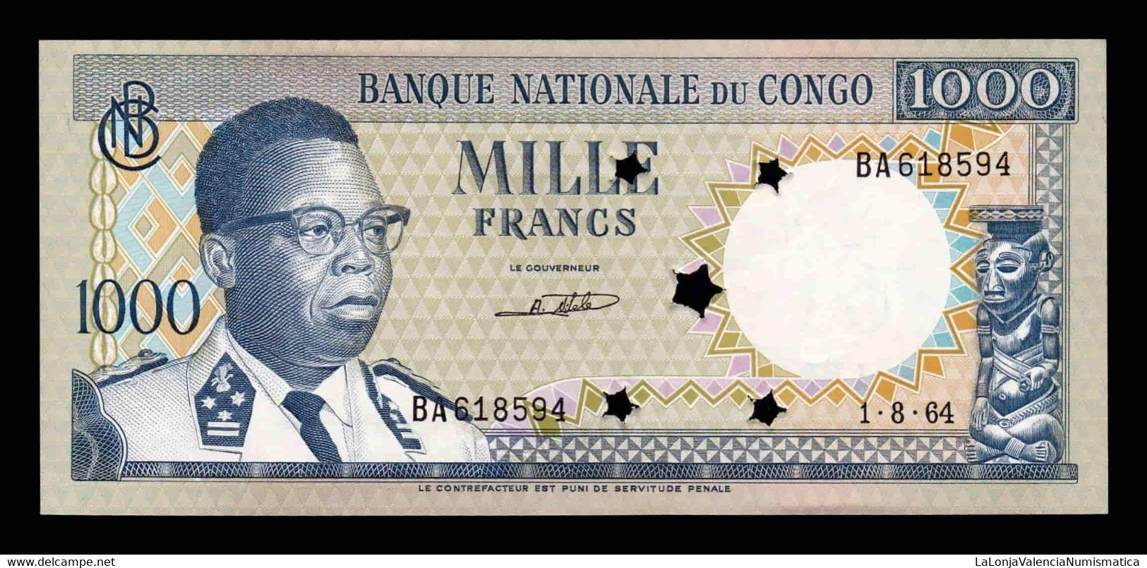 Congo 1000 Francs 1964 Pick 8a Cancelado SC- AUNC - Republik Kongo (Kongo-Brazzaville)