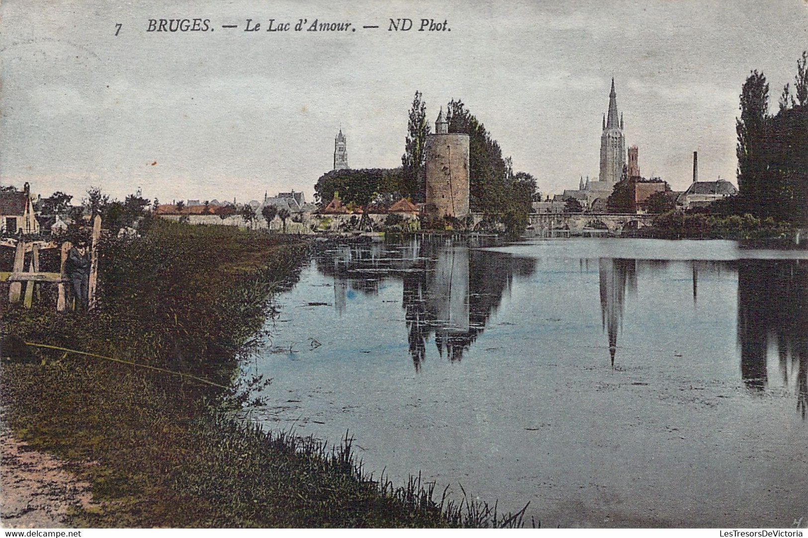 CPA Bruges - Le Lac D'amour - ND Phot - Oblitéré En 1911 - Brugge
