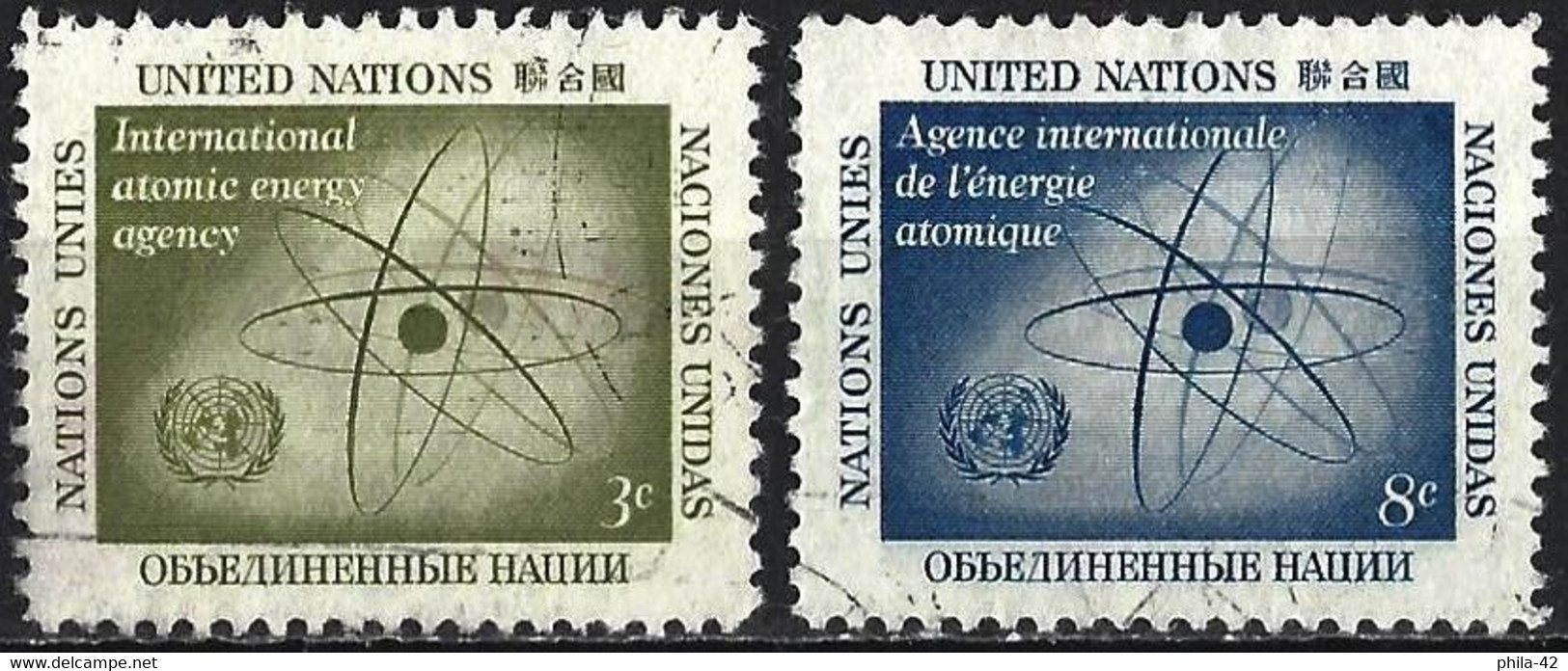 United Nations (New York) 1958 - Mi 66/67 - YT 56/57 ( Atomic Energy ) - Usati