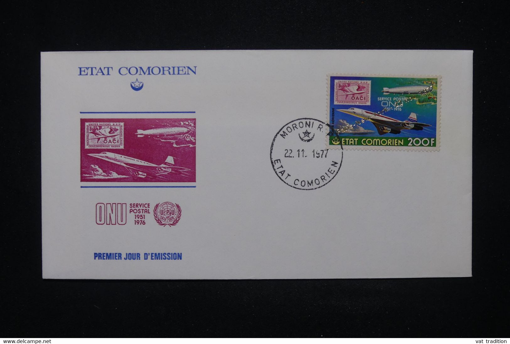 COMORES - Enveloppe FDC En 1977 - Concorde ( Surchargé ) - L 119869 - Comores (1975-...)