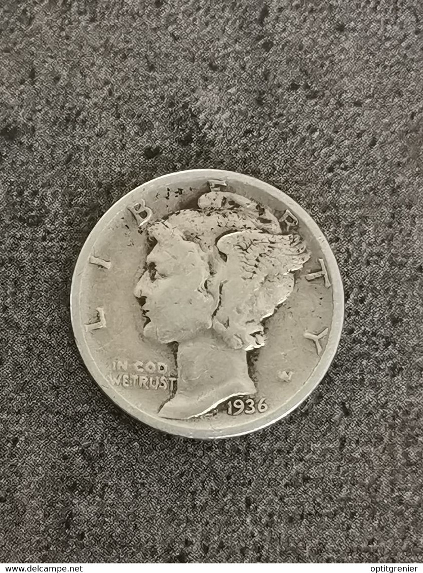 1 DIME MERCURY 1936 ARGENT USA / SILVER - 1916-1945: Mercury