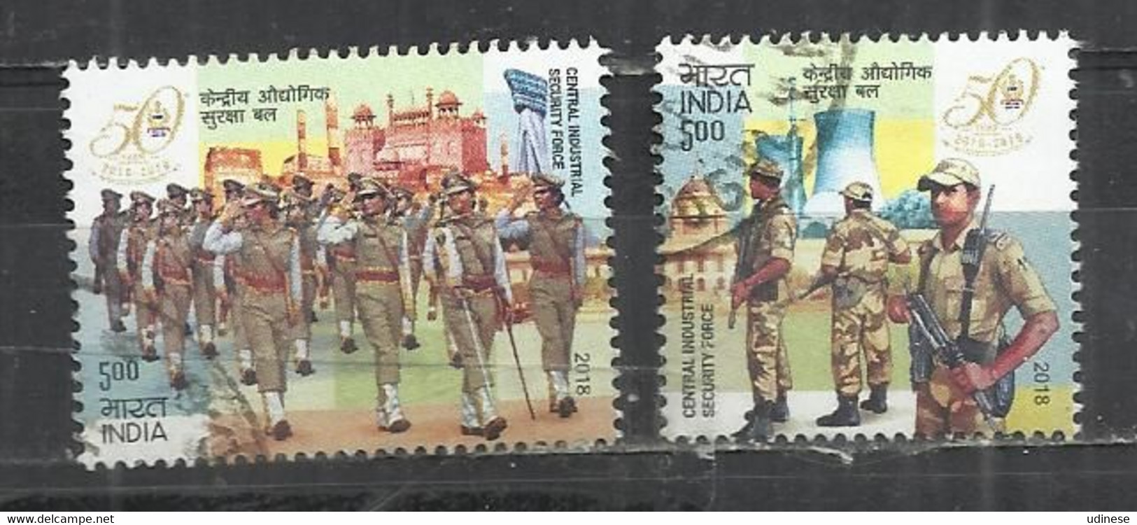 INDIA 2018 - CENTRAL INDUSTRIAL SECURUTY FORCE - CPL. SET - POSTALLY USED OBLITERE GESTEMPELT USADO - Used Stamps