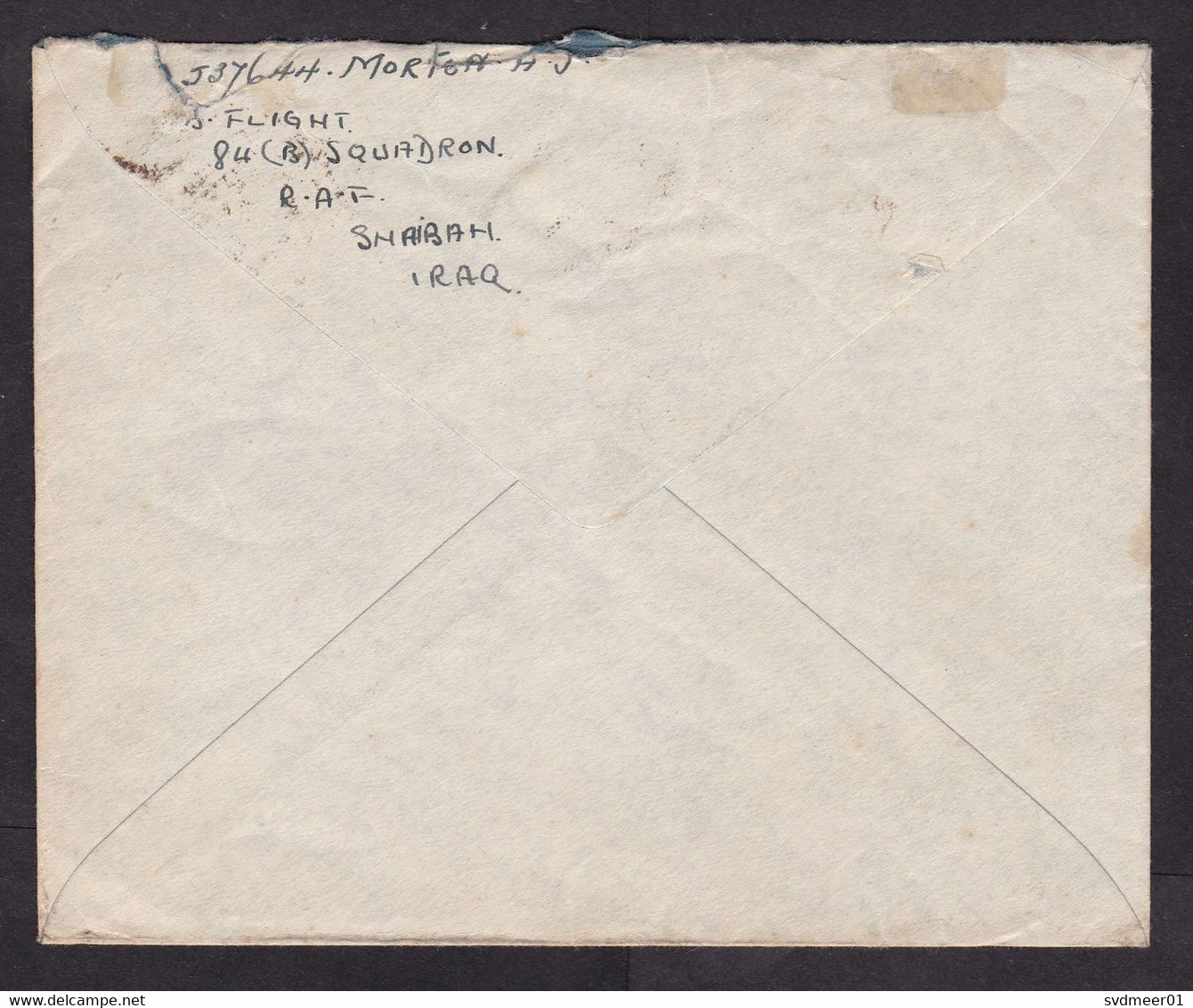 Iraq: Airmail Cover To UK, 1939, 5 Stamps, King, Via Imperial Airways, From RAF Military (minor Damage, See Scan) - Irak