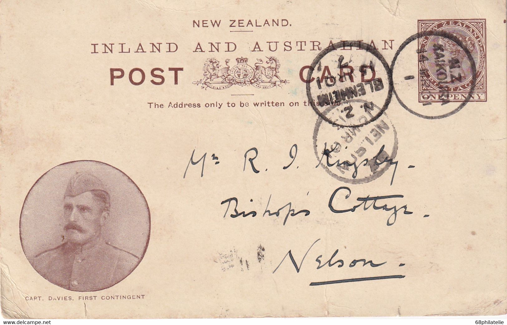 NOUVELLE ZELANDE 1901 ENTIER POSTAL/GANZSACHE/POSTAL STATIONERY CARTE DE KAIKOURA - Entiers Postaux