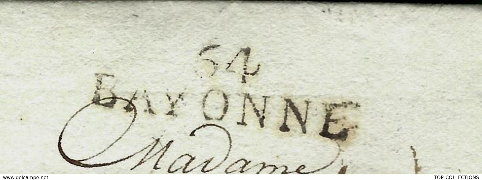 1813 NOBLESSE IMPERIALE VEUVE   FEREY BARONNE DE  ROSENGATH    LETTRE De Bayonne AMI DE LA FAMILLE &  NEGOCIANT V.TEXTE - Documents Historiques