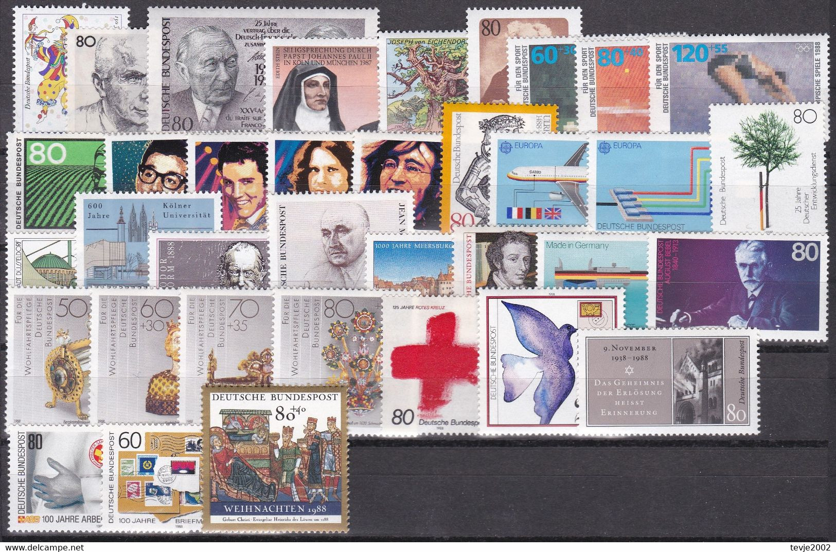 Bund 1988 -  Mi.Nr. 1347 - 1396 - Postfrisch MNH - Kompletter Jahrgang Ohne Dauermarken - Unused Stamps