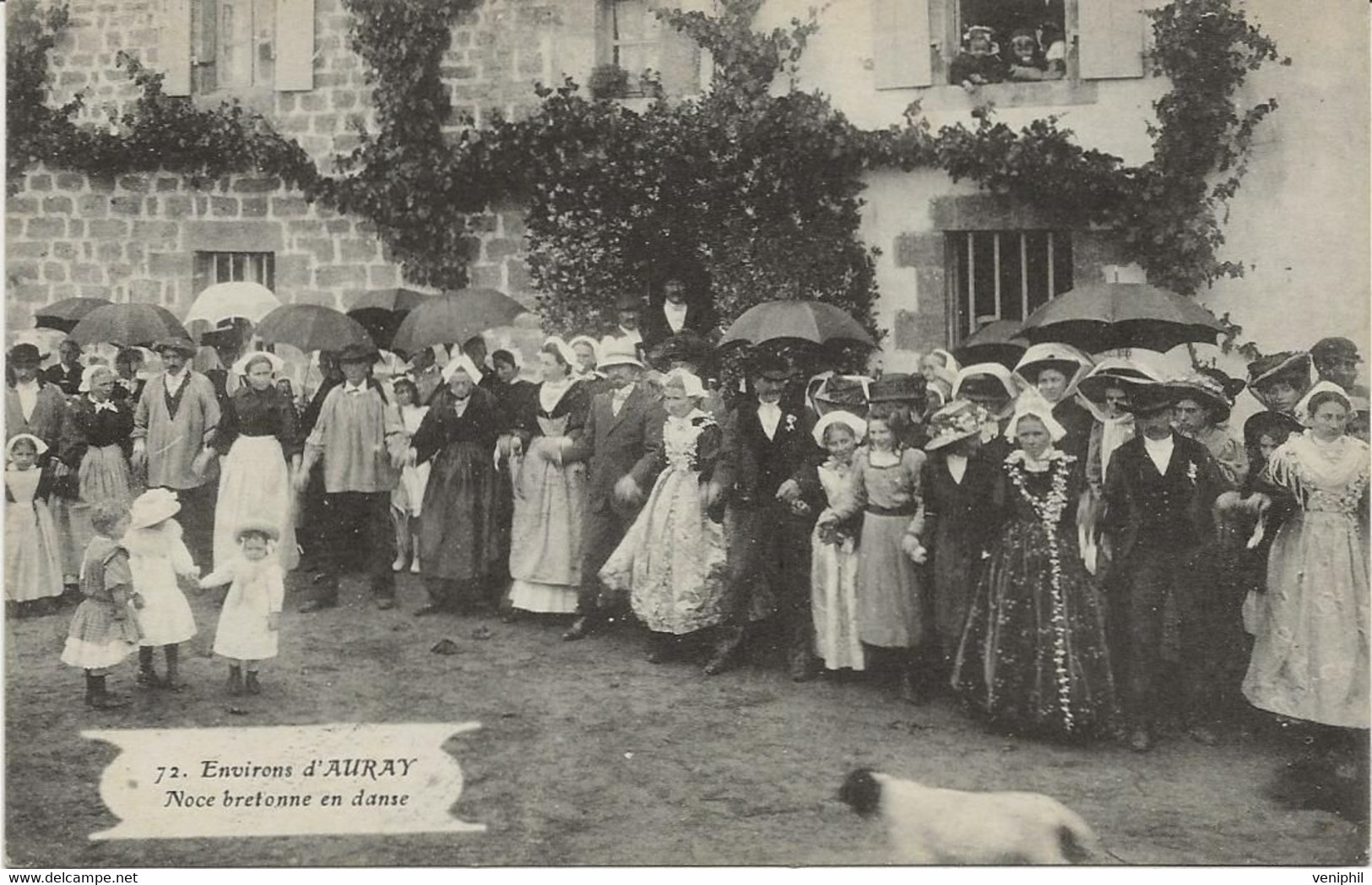 ENVIRONS D'AURAY - MORBIHAN - NOCE BRETONNE EN DANSE -1920 - Auray