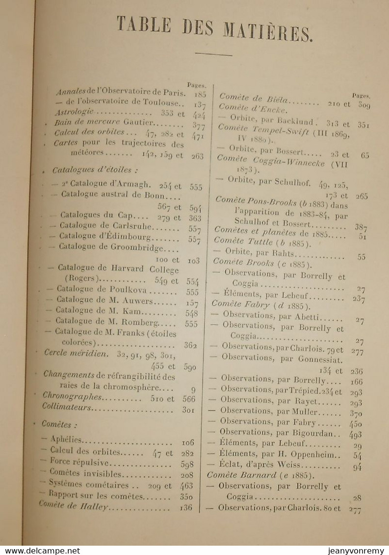 Bulletin Astronomique. Félix Tisserand. Tome III.1886. - Astronomie