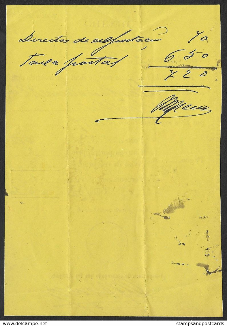 Portugal Récépissé Colis Postal International 1888 Lisbonne Lisboa Royaume Uni Sheffield Lisbon UK Parcel Post Receipt - Lettres & Documents