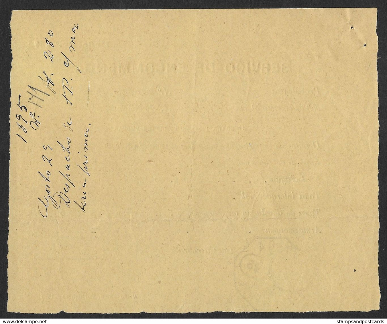 Portugal Récépissé Droits De Douane Colis Postal International 1895 France Lisbonne Lisboa Lisbon Parcel Post Receipt - Storia Postale