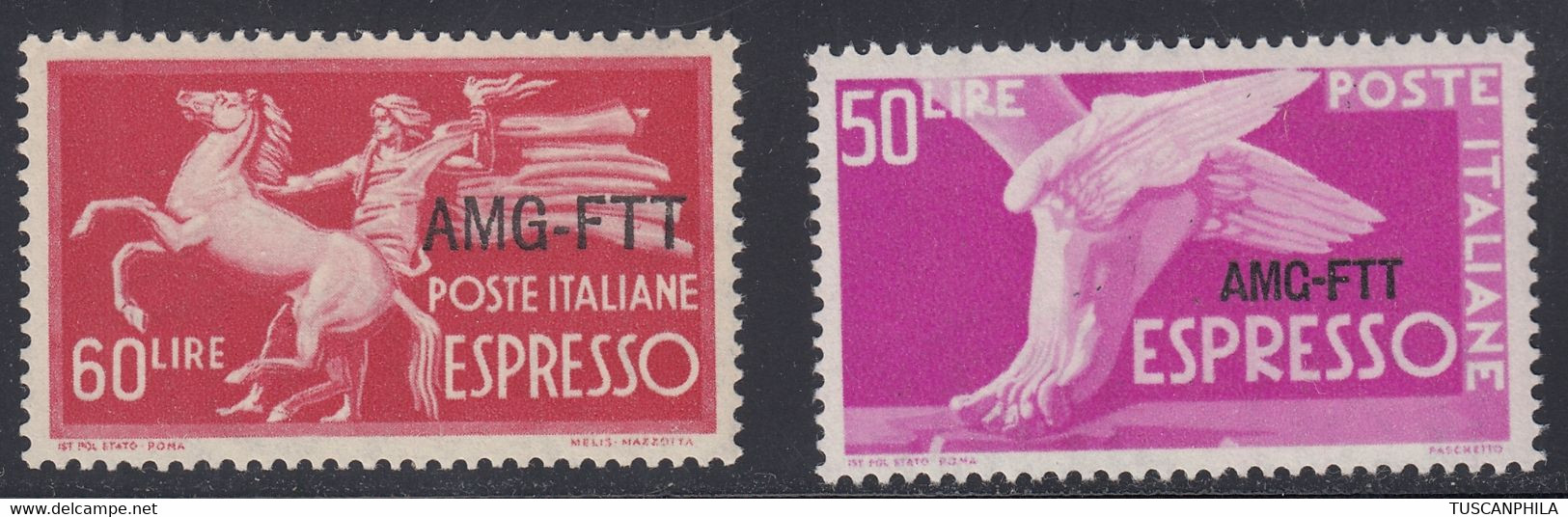 Trieste AMG-FTT Espressi Serie Complete Sass. 6/7 MNH** MH* Cv. 27 - Express Mail