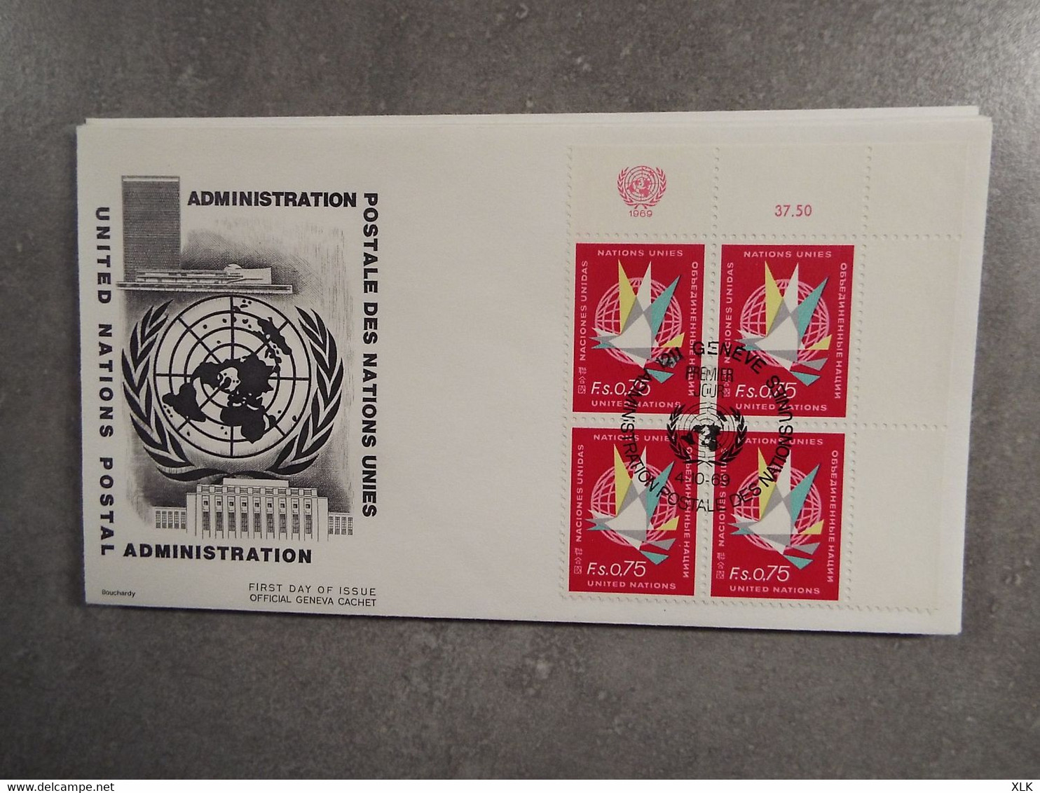 France - 14 FDC - Nations Unies bloc de quatre - Mise à prix 3,00€