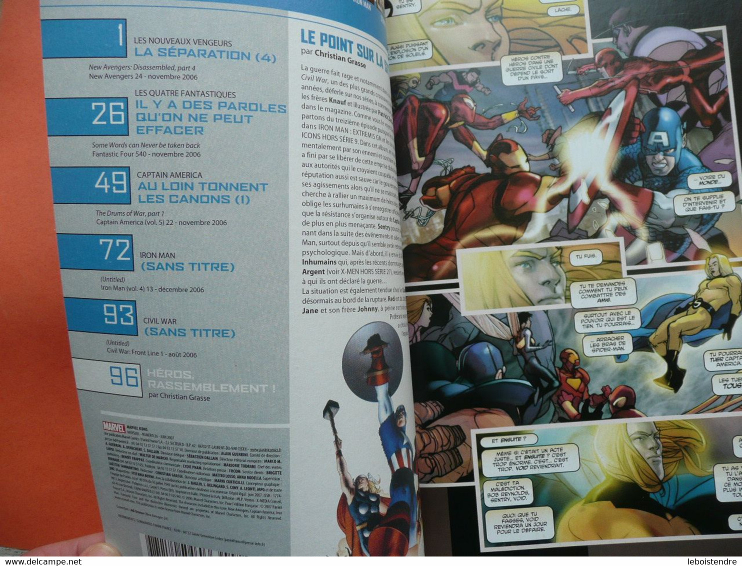 MARVEL ICONS N 26 JUIN  2007 CIVIL WAR COLLECTOR EDITION MARVEL PANINI COMICS TRES BON ETAT - Marvel France