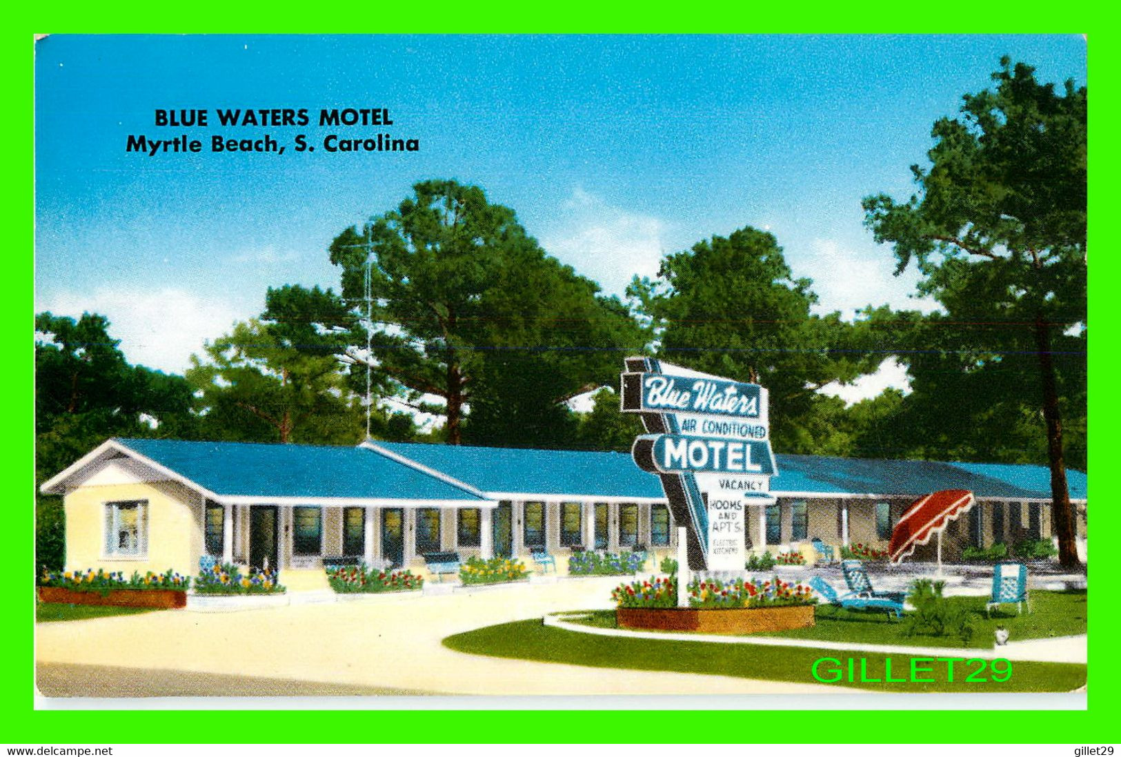 MYRTLE BEACH, SC - BLUE WATERS MOTEL -  MWM COLOR PRESS - - Myrtle Beach