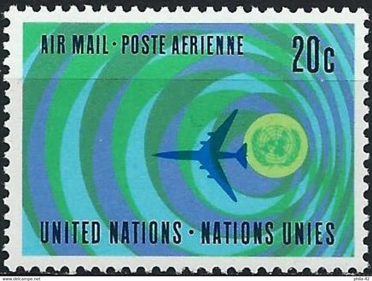 United Nations (New York) 1968 - Mi 202 - YT Pa 13 ( Plane ) MNH** Airmail - Luchtpost