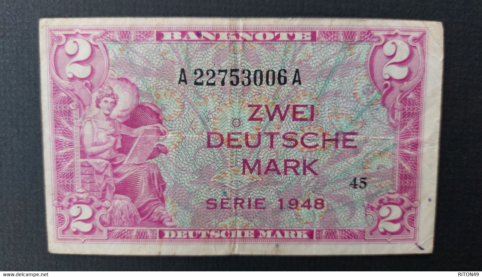 BILLET 1948 ALLEMAGNE 2 MARK - Andere & Zonder Classificatie