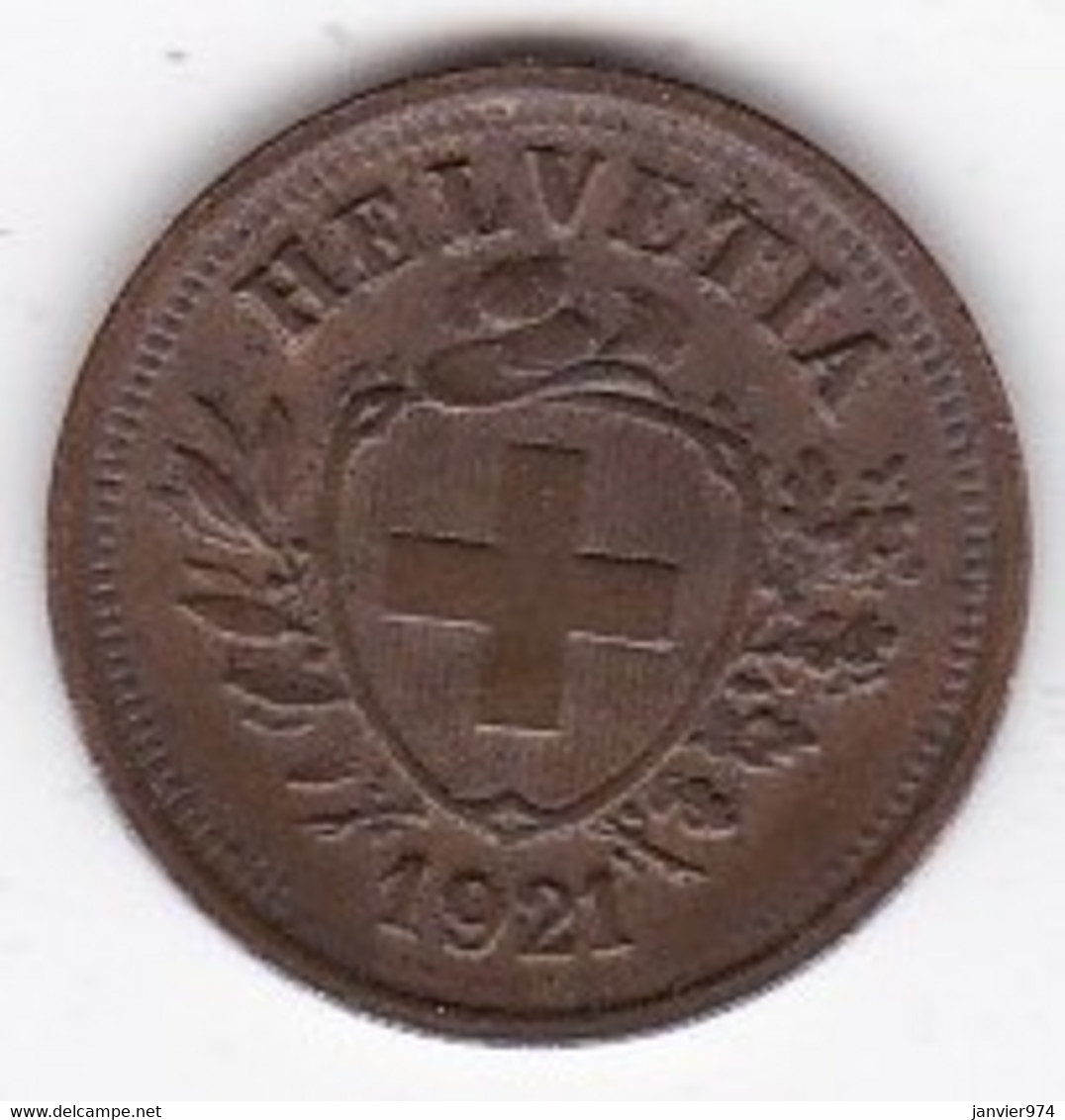 Suisse 1 Rappen 1921 B, En Bronze, KM# 3 - 1 Centime / Rappen