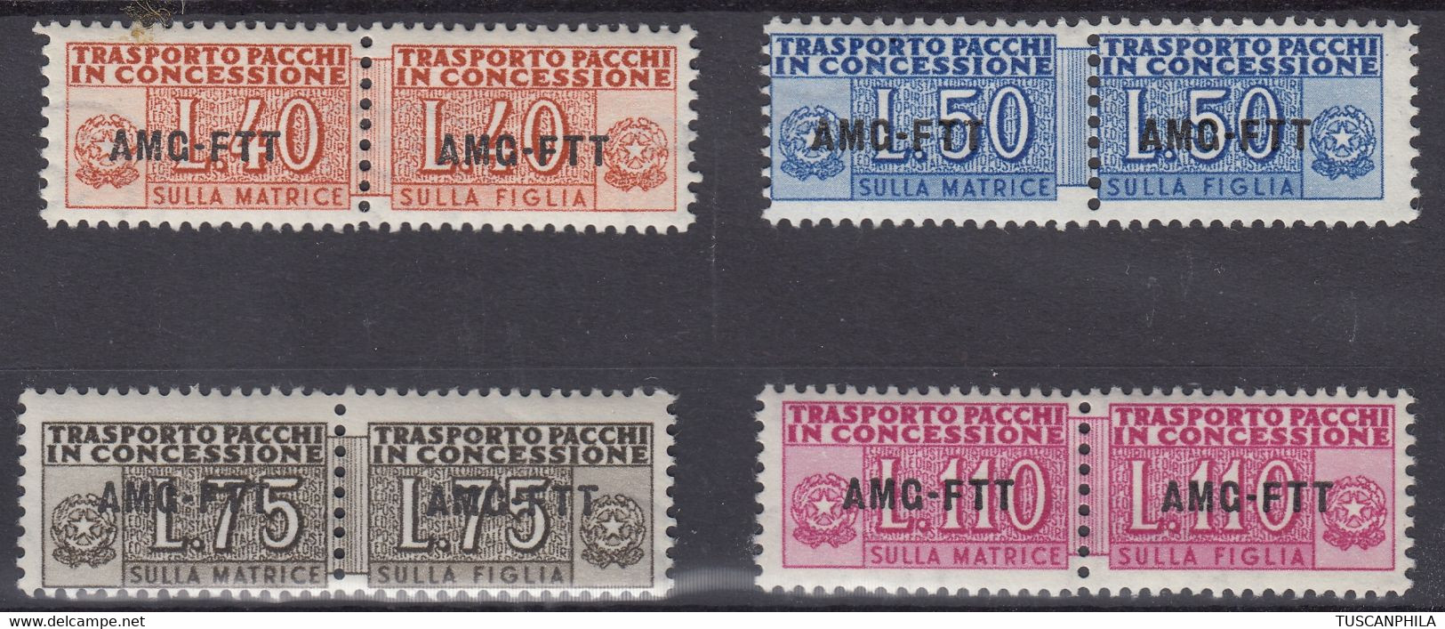 Trieste AMG-FTT Pacchi In Concessione Serie Completa Sass. 1/4 MNH** Cv. 110 - Paquetes Postales/consigna