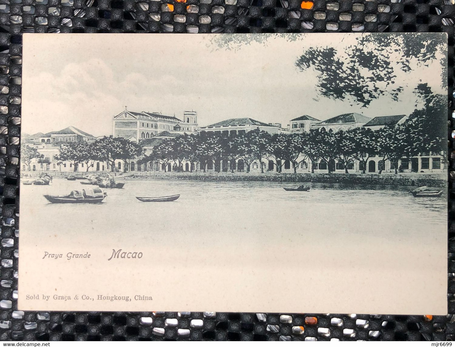 MACAU 1900'S PICTURE POST CARD WITH PRAIA BEACH VIEW FROM THE SEA - Macau