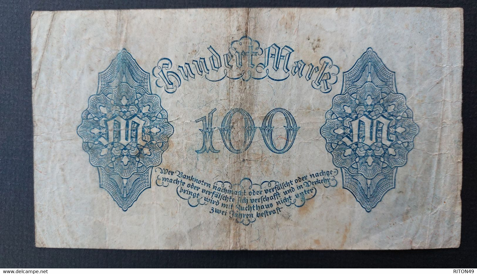 BILLET 1922 ALLEMAGNE 100 MARK - 100 Mark