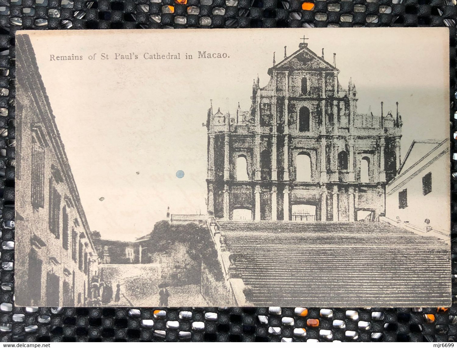 MACAU 1900'S PICTURE POST CARD WITH VIEW OF RUINS OF ST PAUL'S CHURCH/CATHEDRAL - Macau