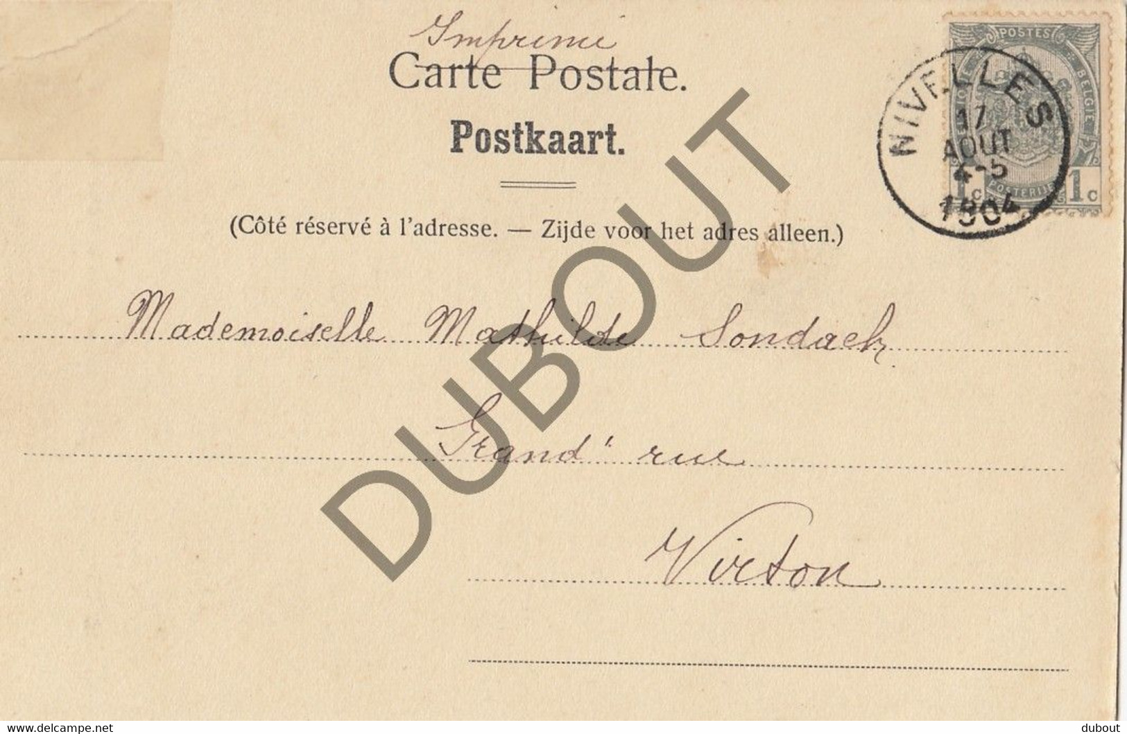 Postkaart-Carte Postale - NIVELLES - Grand'Place Et Hôtel De L'Aigle Noir (C2327) - Nijvel