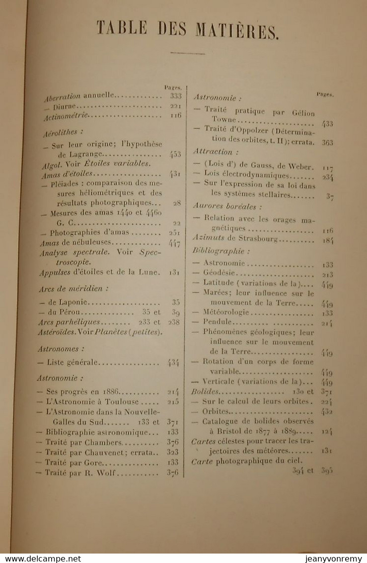 Bulletin Astronomique. Félix Tisserand. Tome VII.1890. - Sterrenkunde