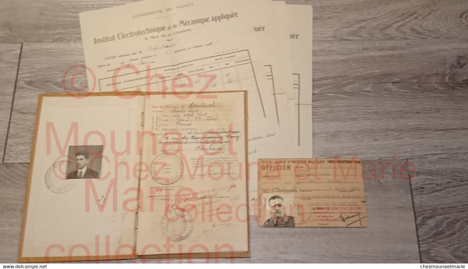 PETERHANSEL NE A VESOUL CARTE IDENTITE MILITAIRE OFFICIER LIVRET UNIVERSITAIRE NANCY - Documenti