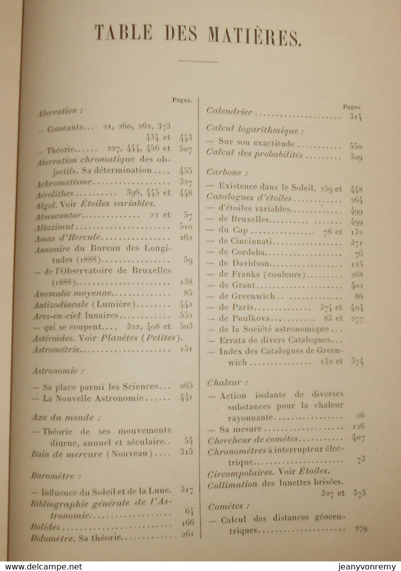 Bulletin Astronomique. Félix Tisserand. Tome V.1888. - Astronomie