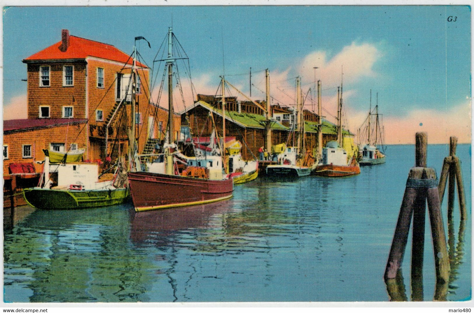 C.P.  PICCOLA    FISHING  BOATS  ANCHORED AT  OLD  SOUTH  WHARF  ,  NANTUCKET                2 SCAN  (NUOVA) - Nantucket