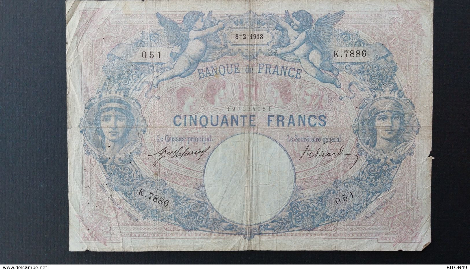 BILLET 1928 FRANCE 50 FRANCS - 50 F 1889-1927 ''Bleu Et Rose''