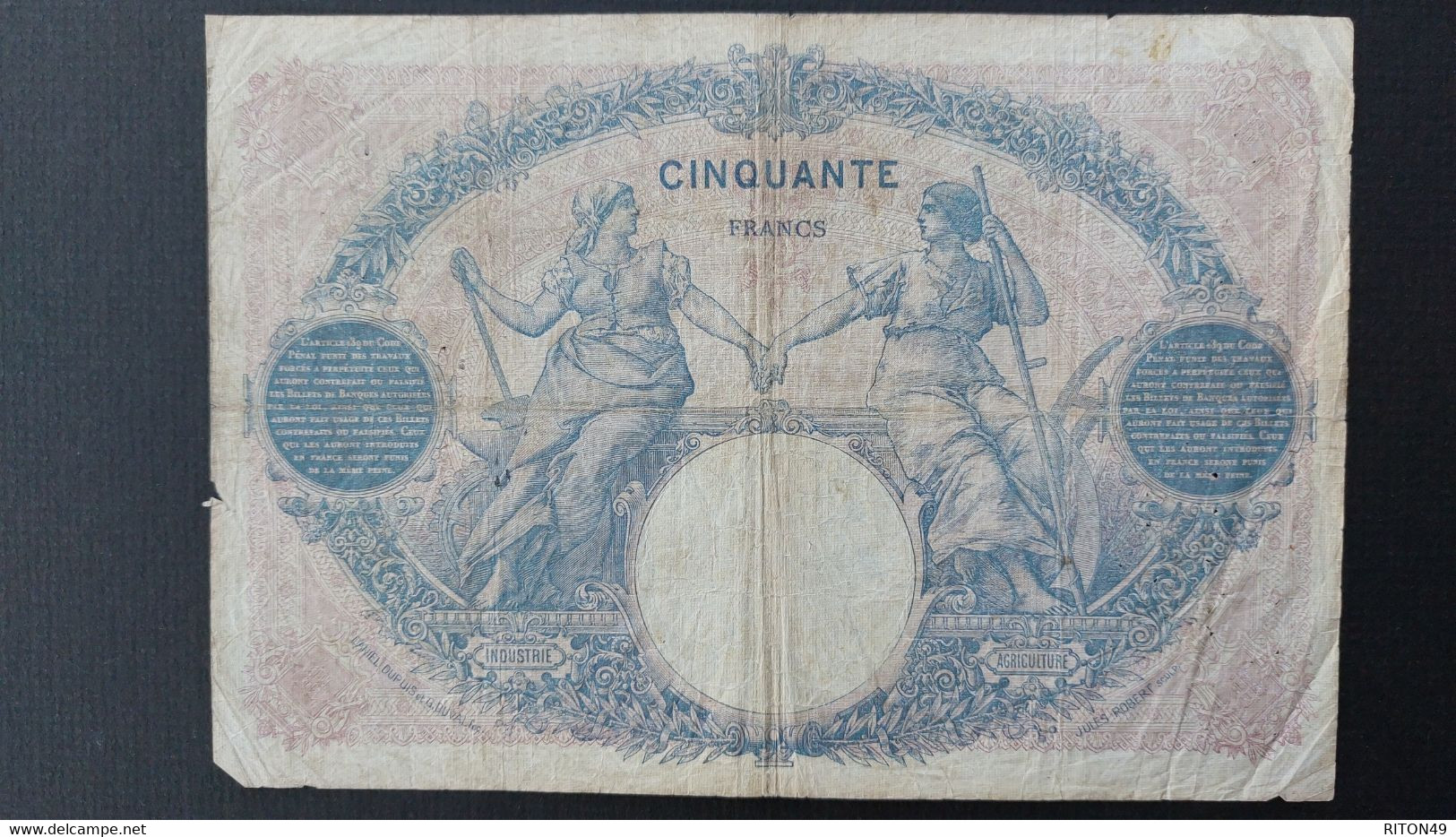 BILLET 1928 FRANCE 50 FRANCS - 50 F 1889-1927 ''Bleu Et Rose''