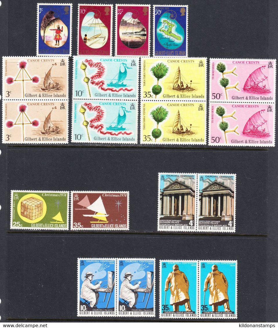 Gilbert & Ellice Islands 1973-74 Mint No Hinge, Sc# 212-215,222-225,230-236 - Îles Gilbert Et Ellice (...-1979)