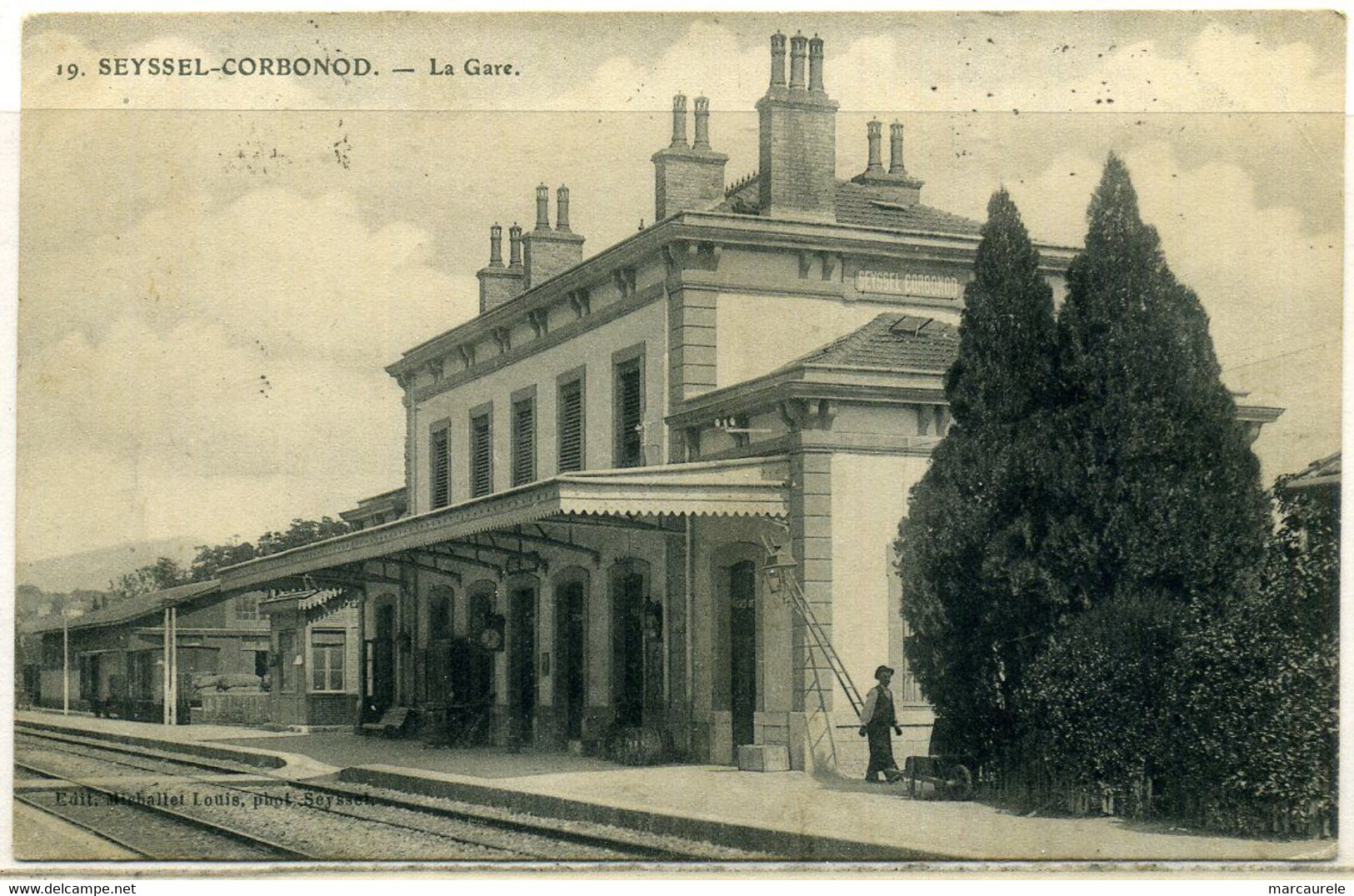 Cpa  Seyssel Corbonod, Intérieur De La Gare - Seyssel