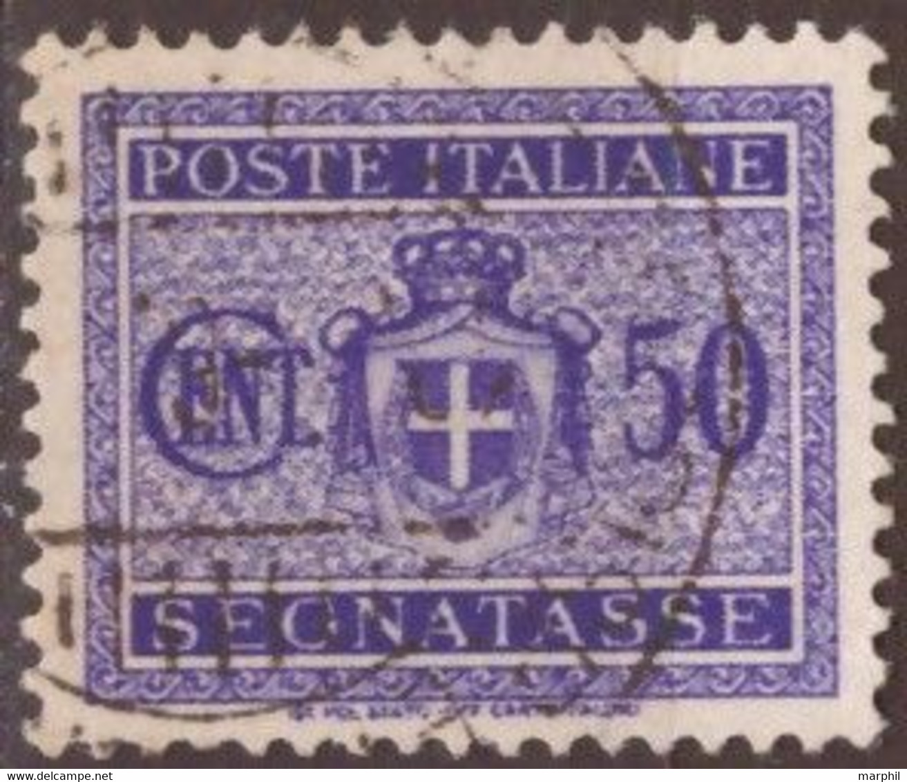 Italia Segnatasse 1945 Ruota/no Fasci 50c. Un#90 (o) - Portomarken