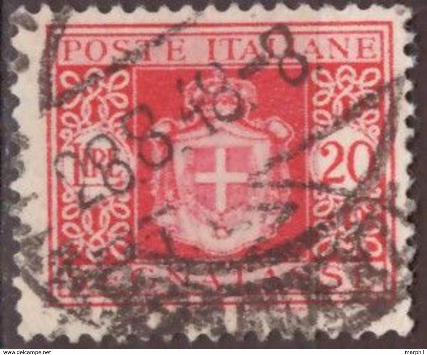 Italia Segnatasse 1945 Ruota/no Fasci Lire 20 Un#96 (o) - Postage Due