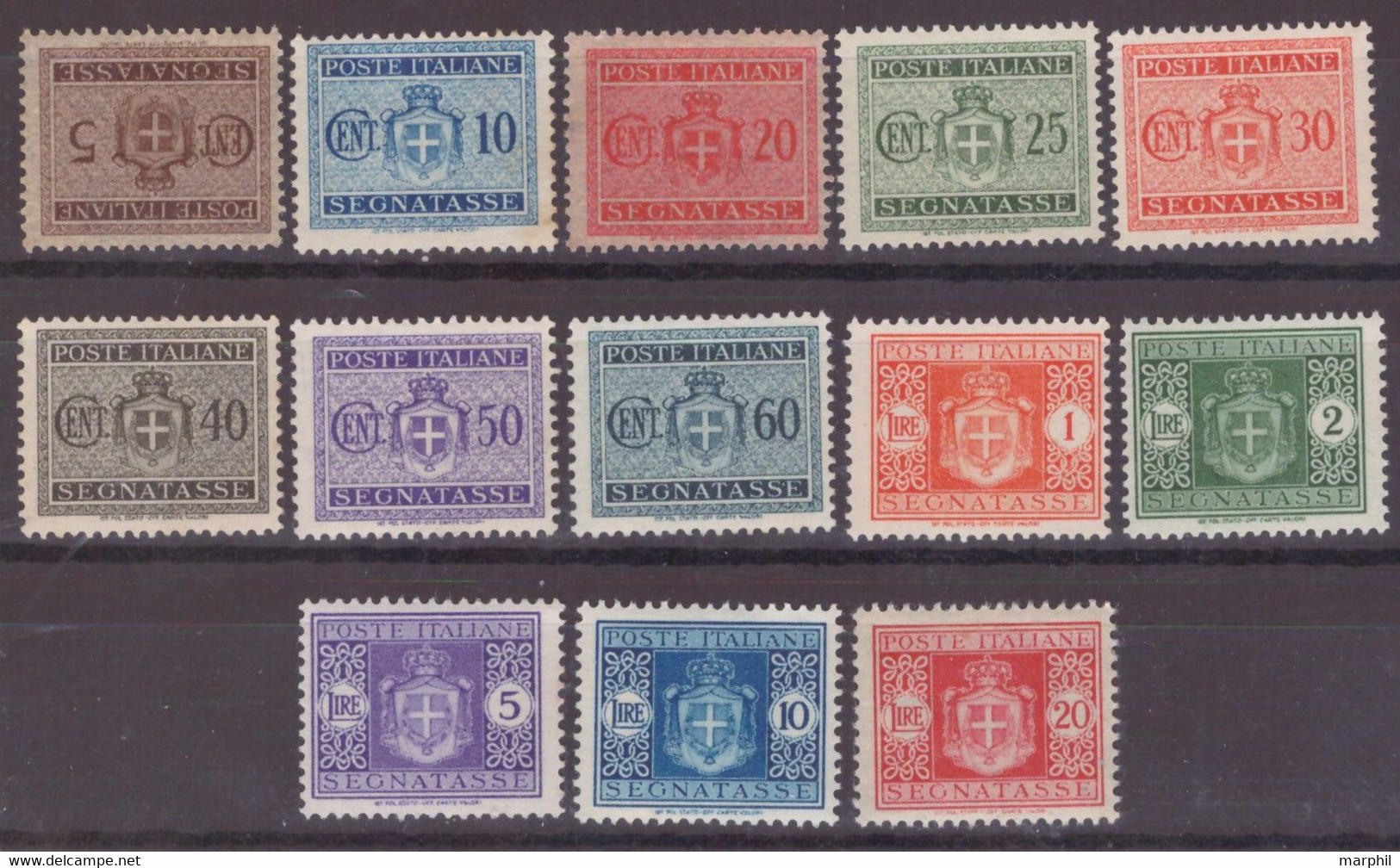 Italia Segnatasse 1945 No Ruota/no Fasci Un#73/85 13v Cpl Set MNH/** Vedere Scansione - Postage Due