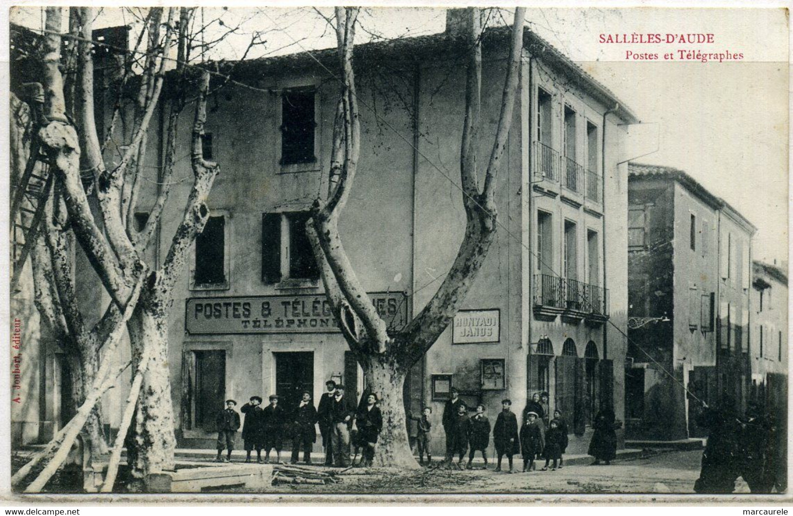 Cpa  Sallèles D' Aude  Le Bureau De Poste,  Animée - Salleles D'Aude