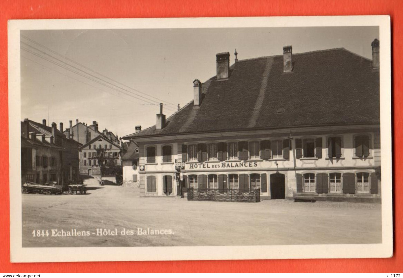 ZPJ-08 Echallens Hotel Des Balances   Cachet Goumens-la-Ville  1930  Phototypie 1844 - Échallens