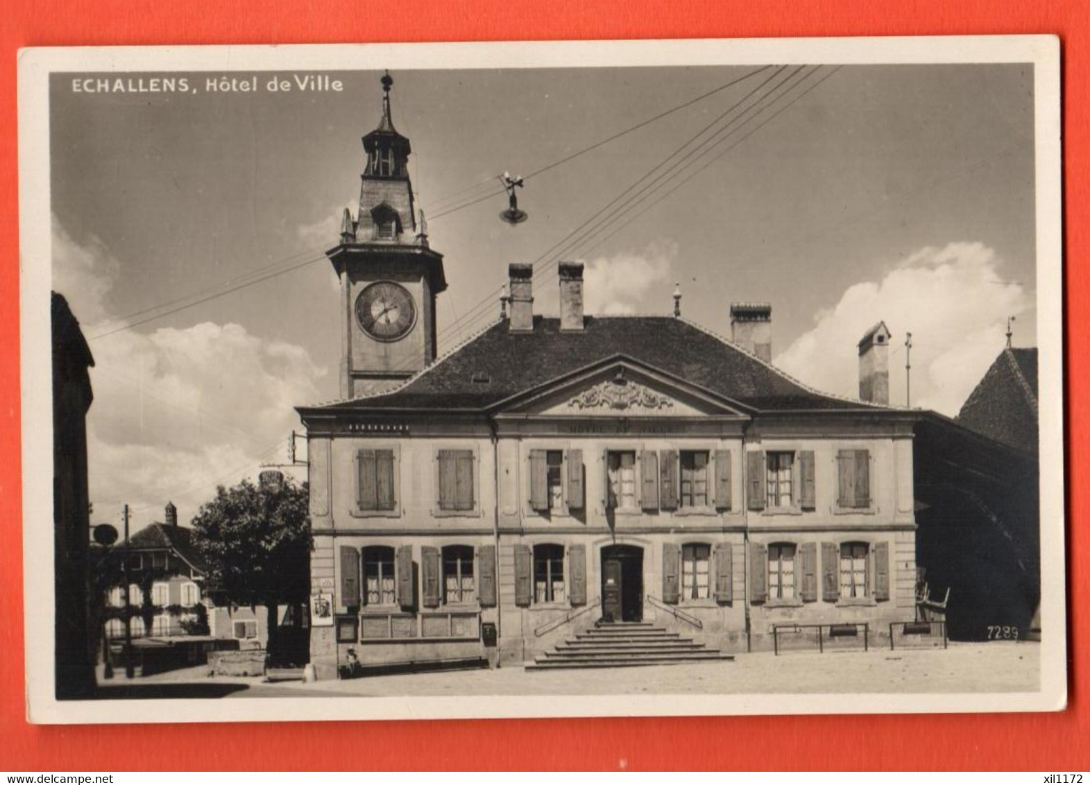 ZPJ-09 Echallens Hotel De Ville   L'Haire Coiffeur Sans Numéro  Circlé 1961 - Échallens