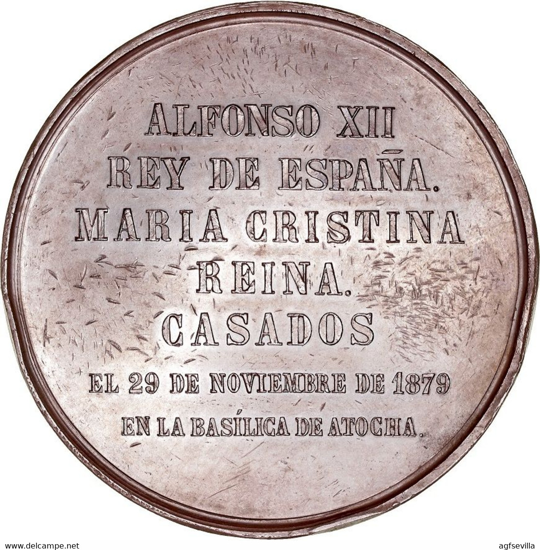 ESPAÑA. ALFONSO XII. MEDALLA BODA CON MARÍA CRISTINA. 1.879. ESPAGNE. SPAIN MEDAL - Monarquía/ Nobleza