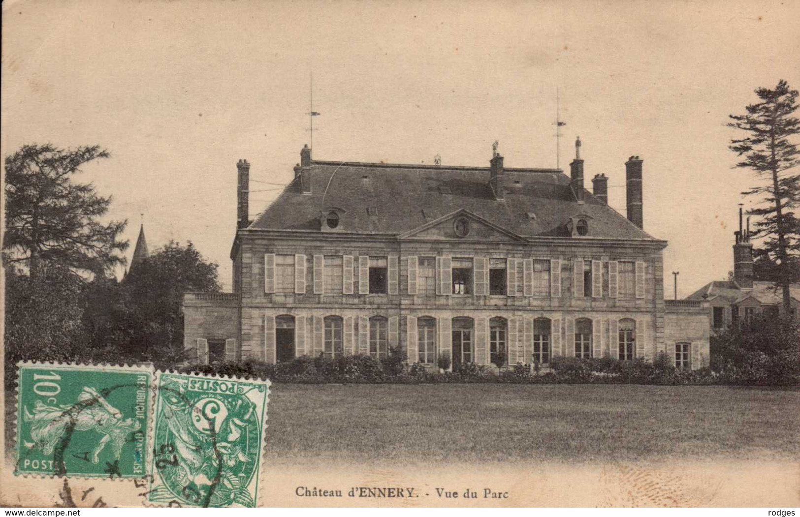 Dep 95 , Cpa Chateau D'ENNERY , Vue Du Parc  (10395) - Ennery