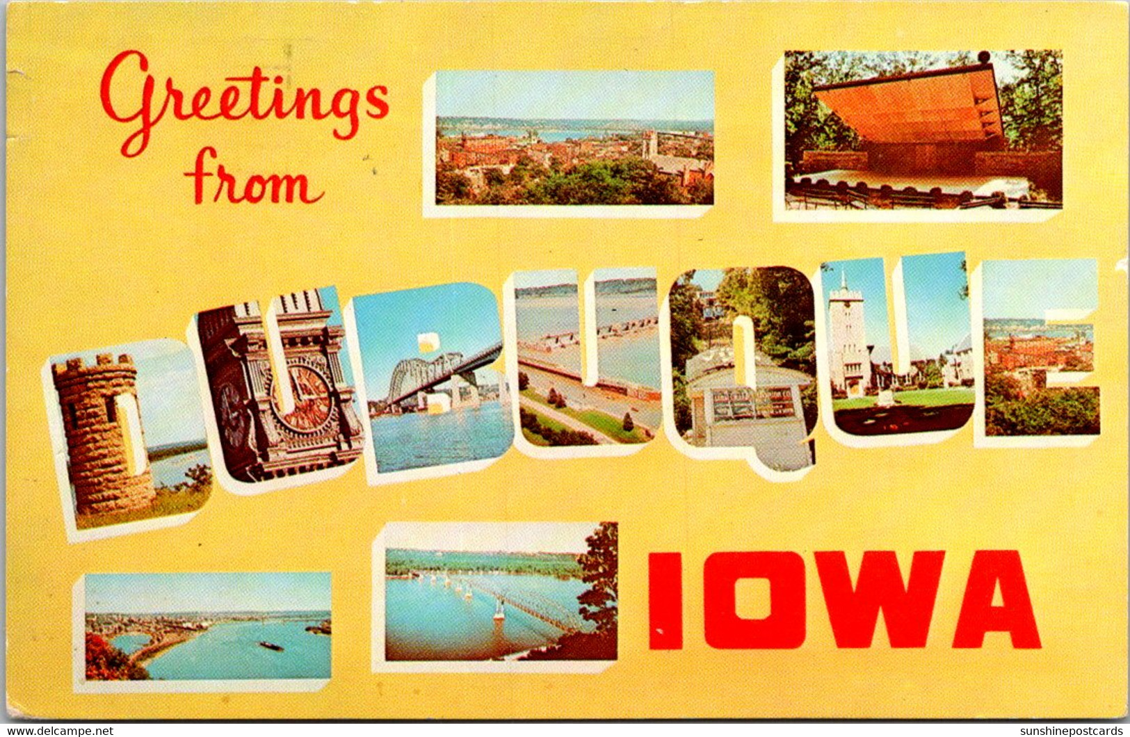 Iowa Greetings From Dubuque Large Letter Chrome 1966 - Dubuque