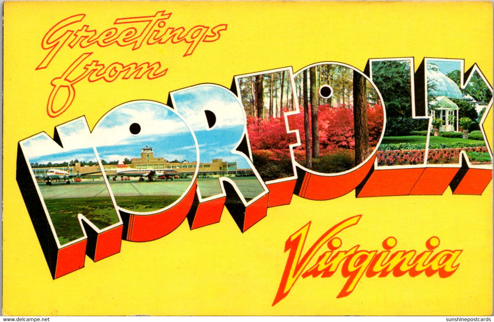 Virginia Greetings From Norfolk Large Letter Chrome - Norfolk