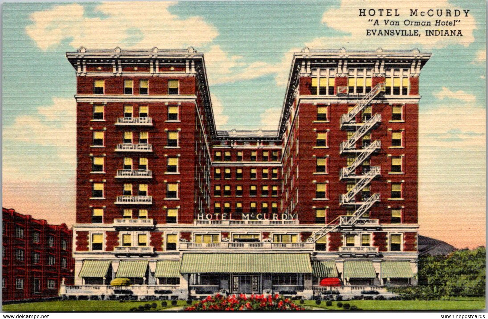Indiana Evansville Hotel McCurdy Curteich - Evansville