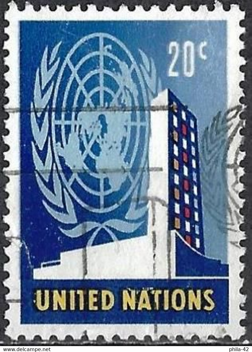 United Nations (New York) 1965 - Mi 158 - YT 143 ( UN Building ) - Oblitérés